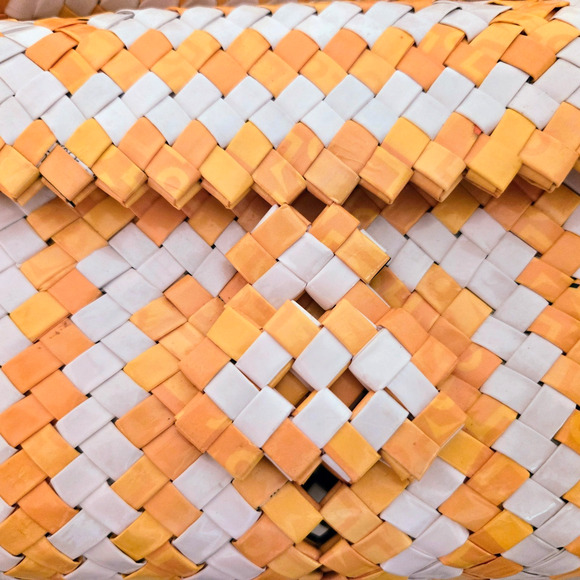 Prison Art wrapper handmade purse yellow white - Picture 5 of 9